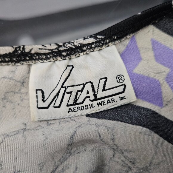 Vintage Leotard by VITAL High-Leg Sexy Aerobics Workout SPANDEX Costume - Picture 8 of 8